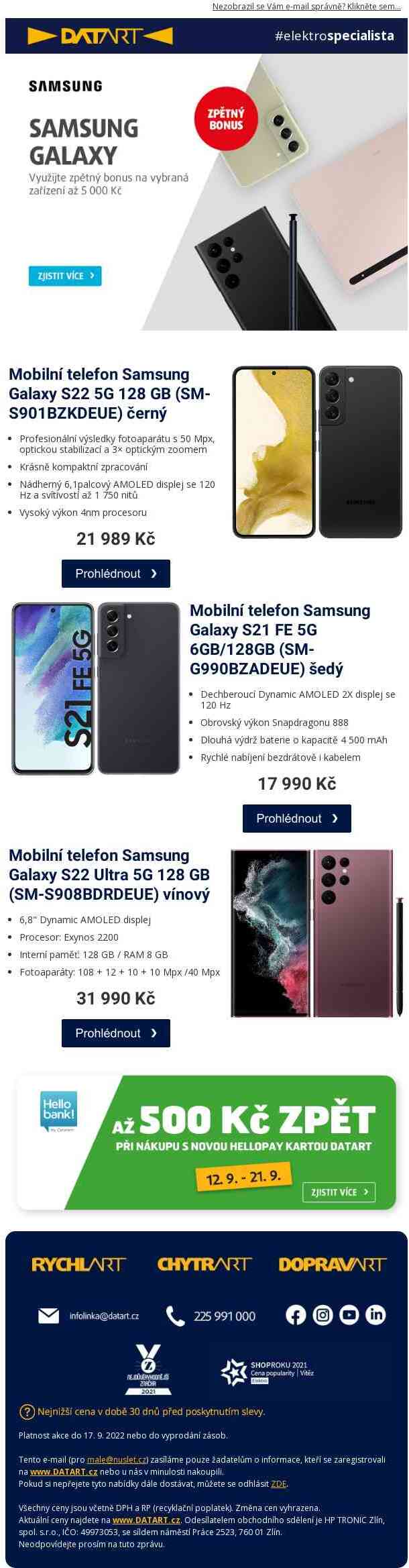 Až 5 000 Kč zpět se značkou Samsung!