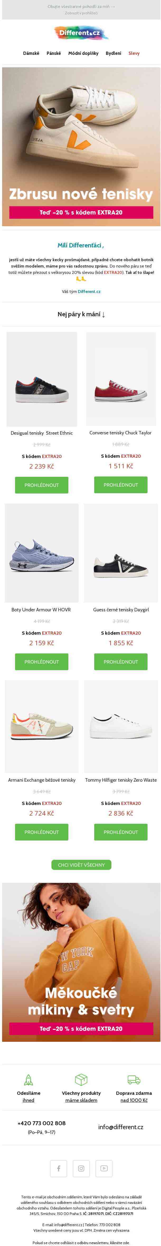 Extra −20 % na nové tenisky 👟👟