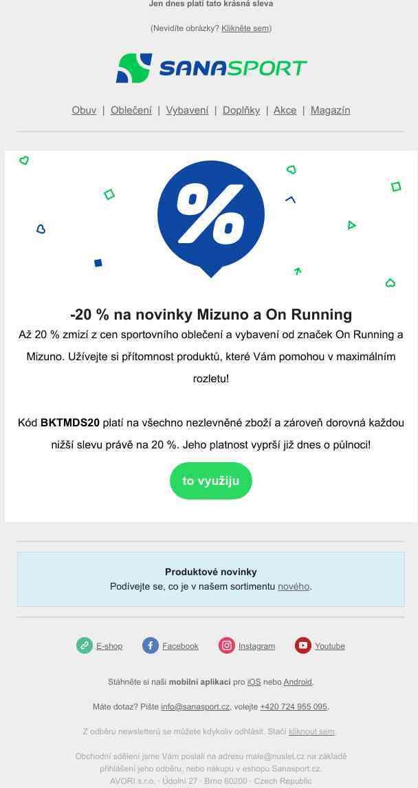 On Running a Mizuno se slevou 20 %