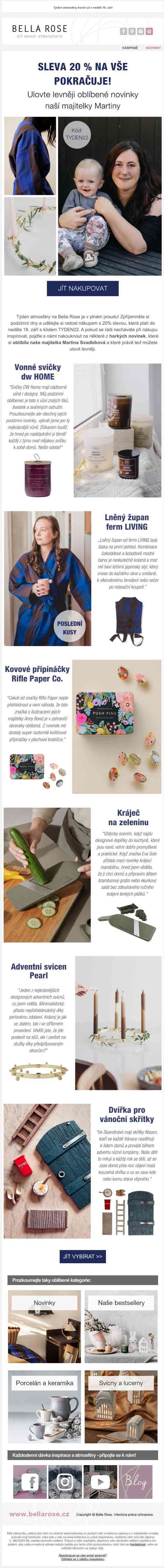 SLEVA 20 % na vše | Objevte oblíbené novinky majitelky Martiny 👩