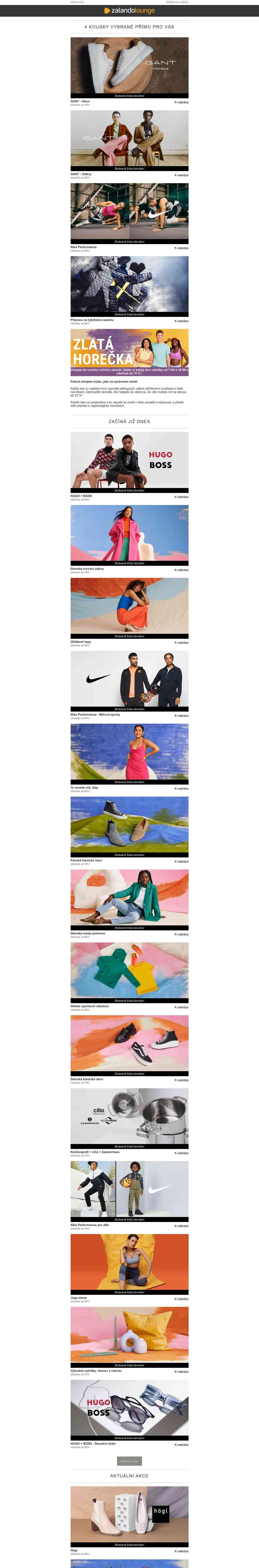 GANT, Nike Performance & HUGO jsou dnešní hvězdy Zlaté horečky 🌟