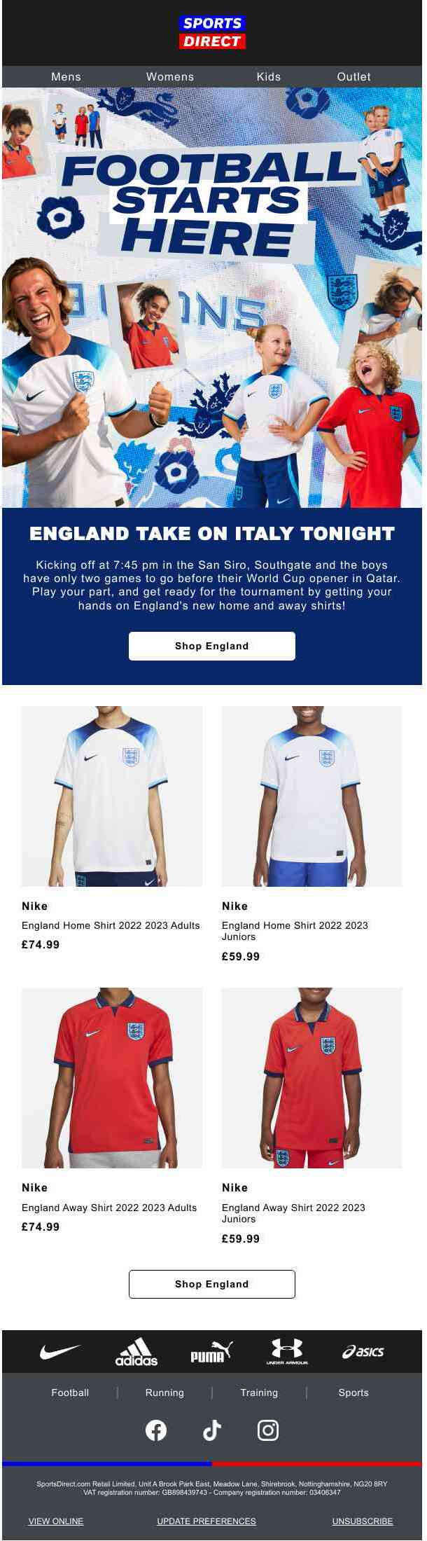The Three Lions debut their new kit tonight in Italy
 ⚽