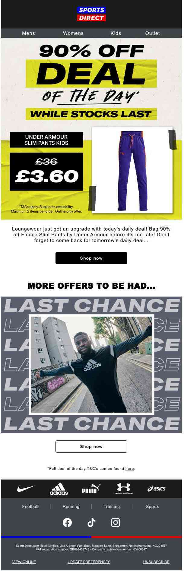 ⏰ 90% OFF Under Armour Offer is going in 3, 2, 1...