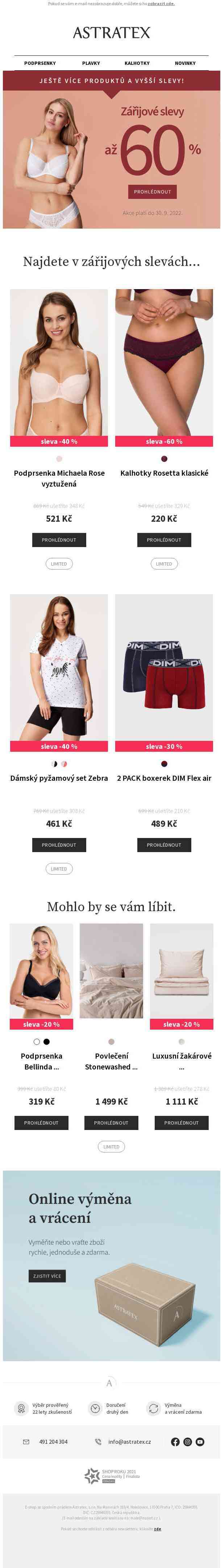 Přidali jsme další produkty s vysokými slevami. Až 60 %!