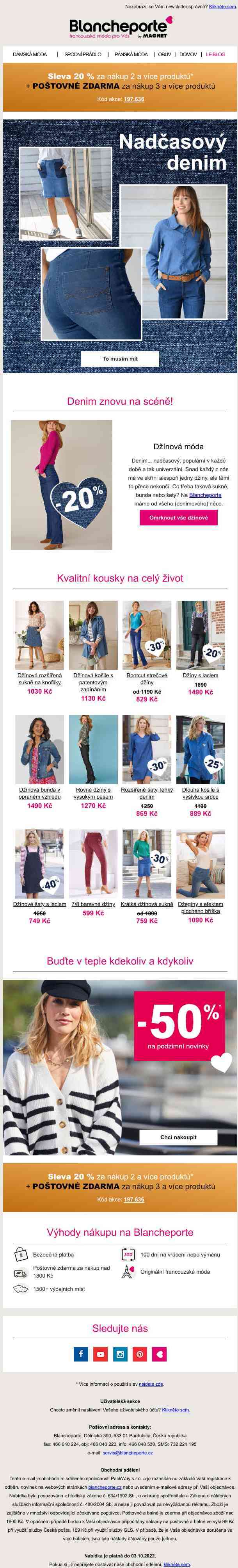 -20 % | Nadčasový denim letí i na podzim!