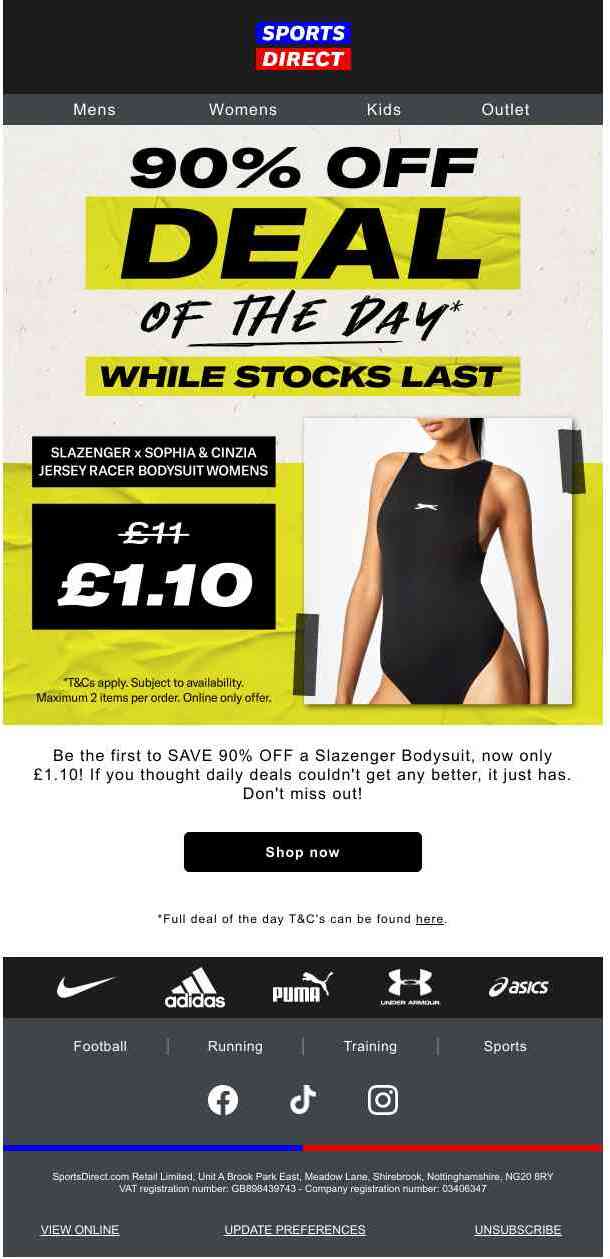 SELLING FAST! £1.10 SLAZENGER BODYSUIT 🤯