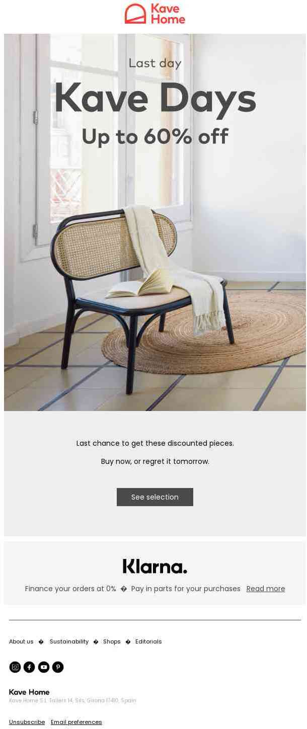 Final day of Kave Days | Up to 60% off