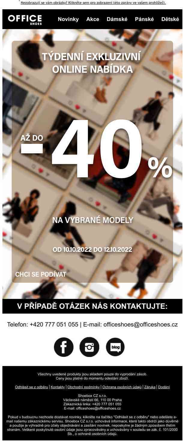 Exkluzivní online nabídka tento týden se slevami až do -40% na vybrané modely bot!😍👟