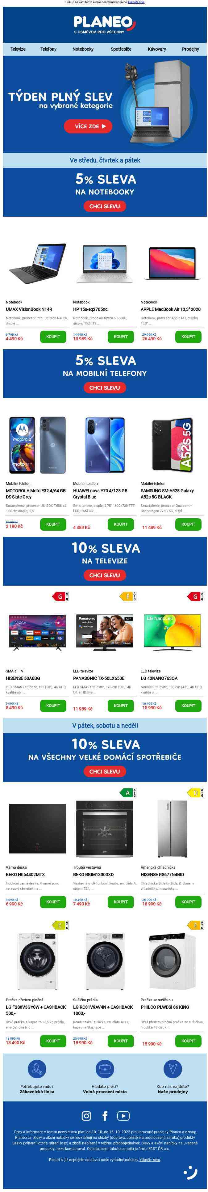 Týden plný slev se slevami až 10 %