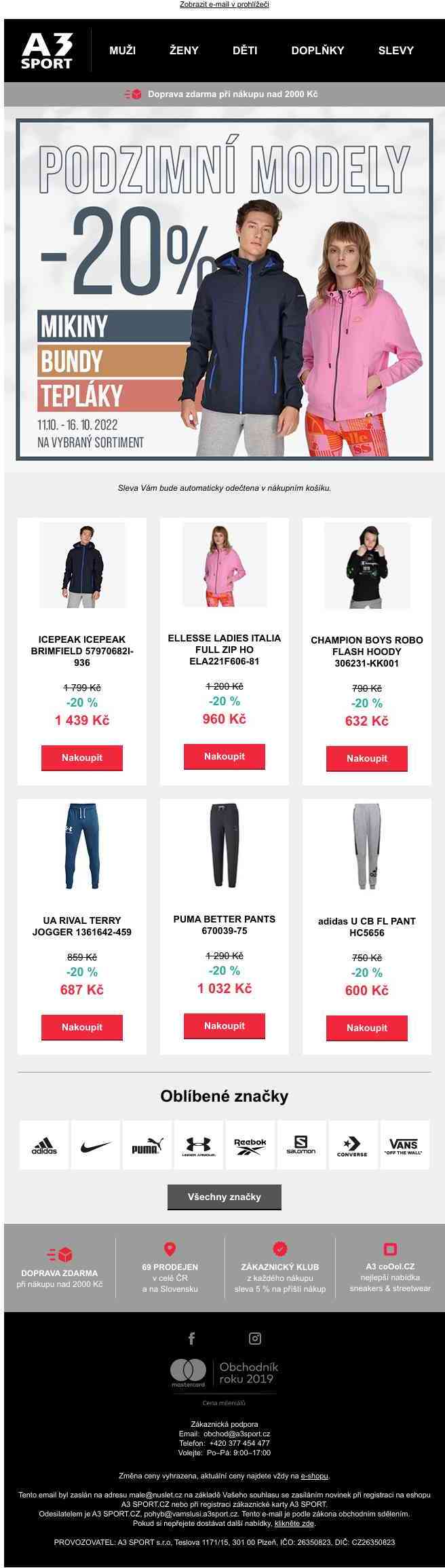 Podzimní modely: Sleva -20 %!
