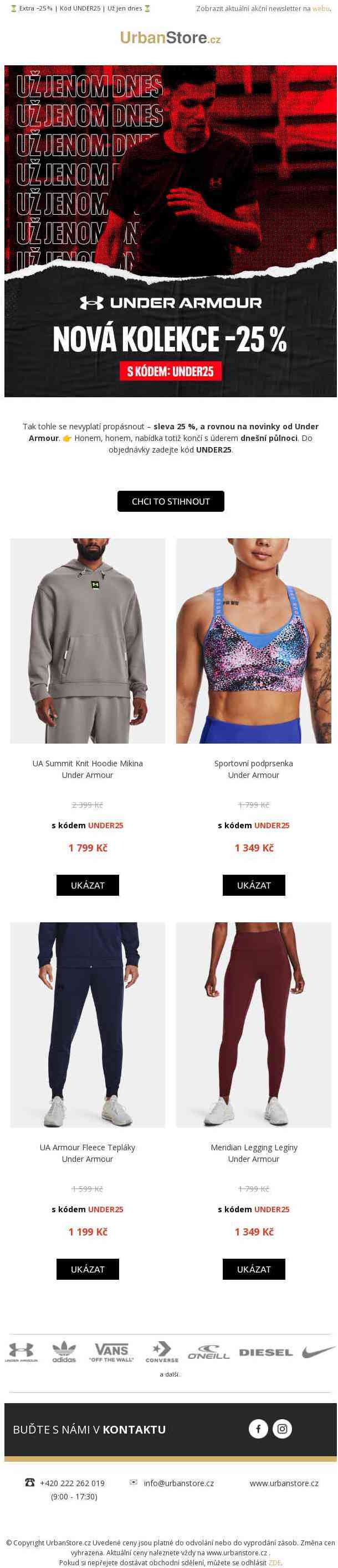 Under Armour – sleva na novou kolekci končí!