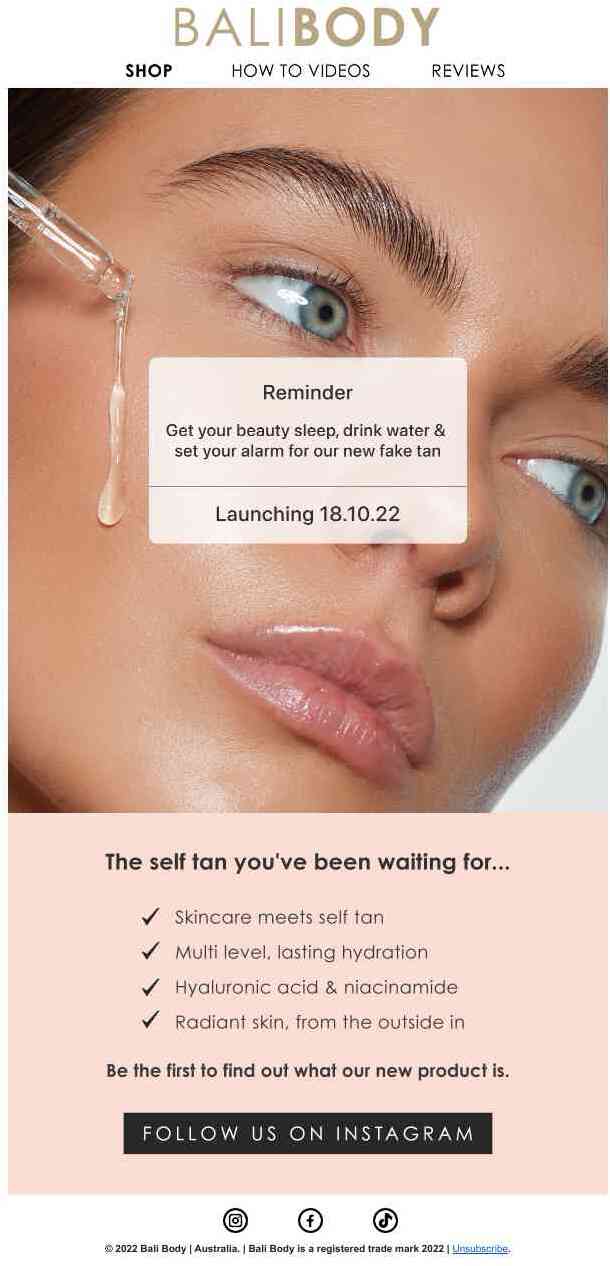 Game changing self tan. Coming soon ✨