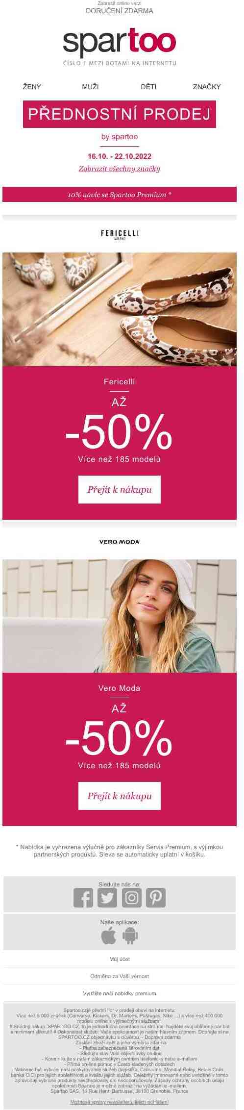 Využijte této akce: až -50% na Fericelli a Vero Moda s doručením zdarma