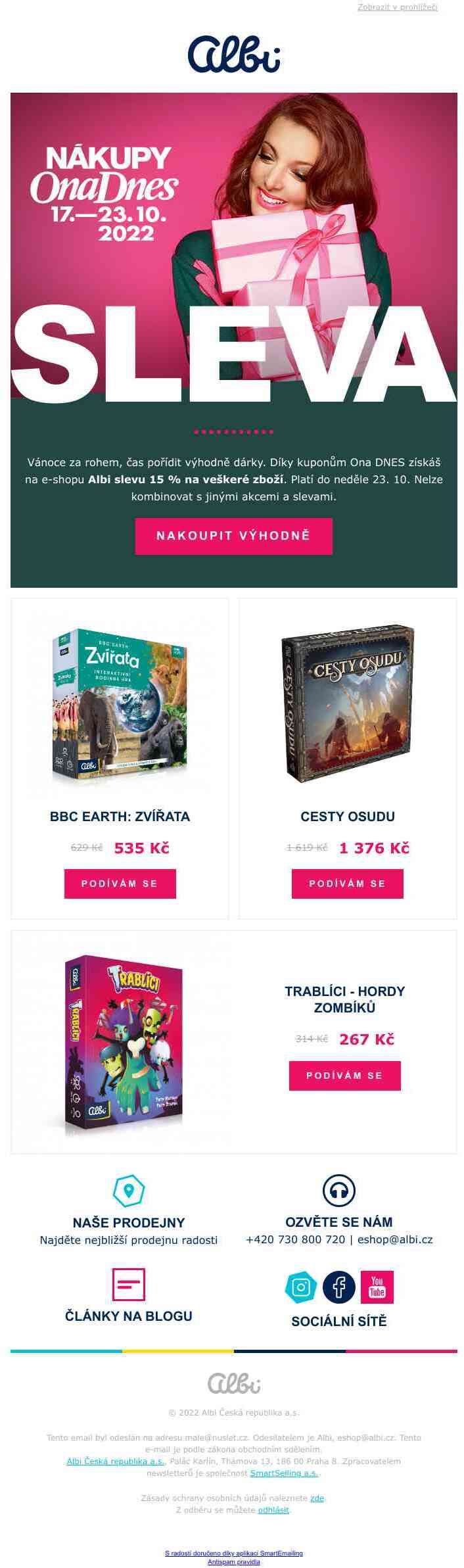 Ježíšek číhá na slevy. Vyčíhni i ty 15 % dolů!