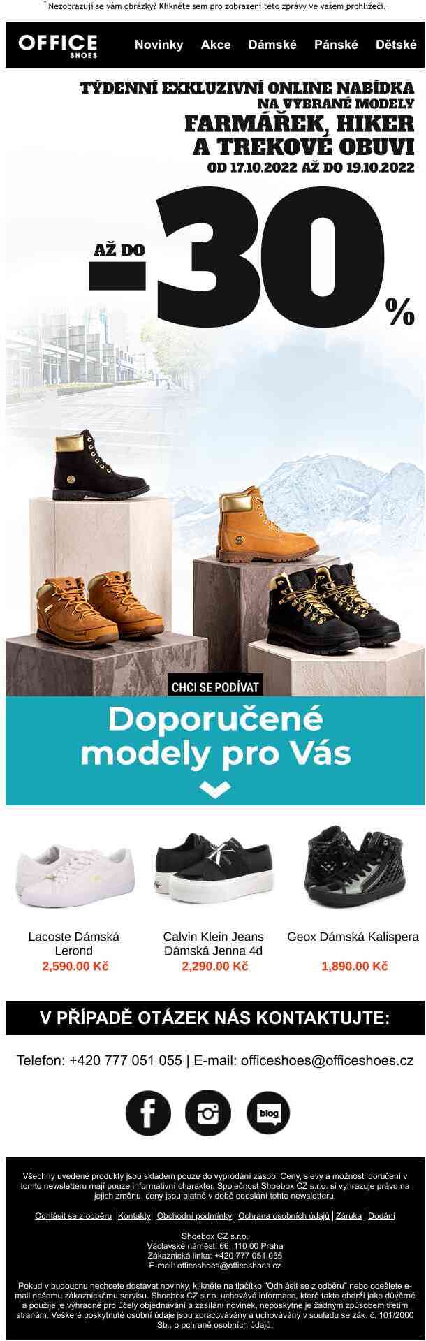 Týdenní nabídka až do -30% na vybrané modely farmářek, hiker a trekové obuvi právě teď!😍🥾