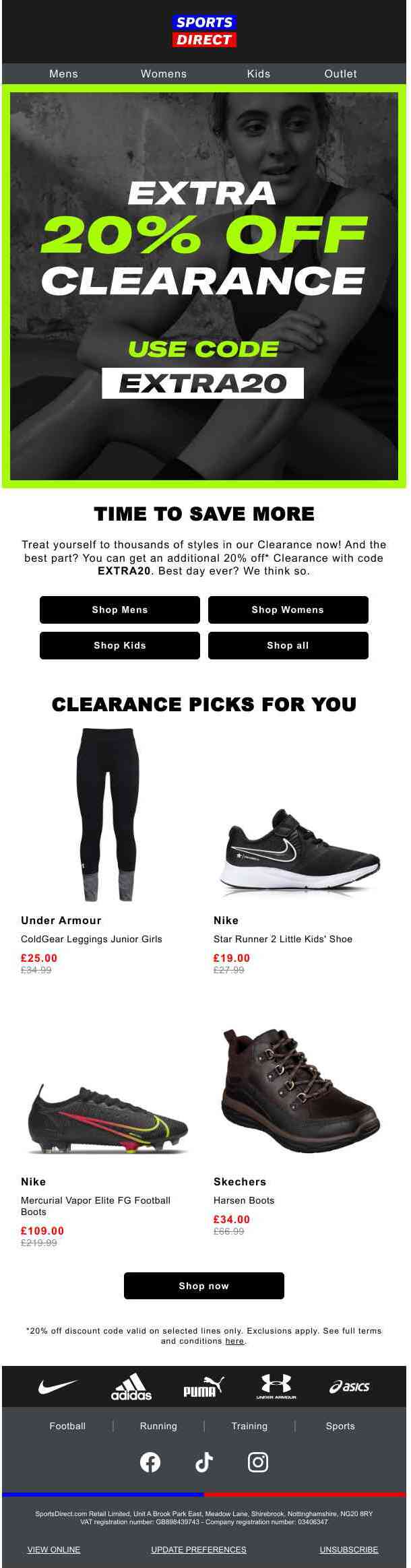 GO GO GO! Extra 20% off Clearance now on 🤑