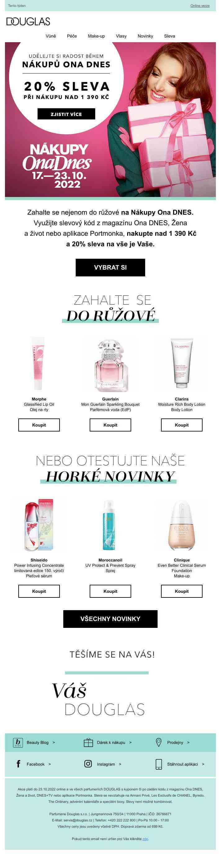 Horké novinky s 20% slevou? I to jsou Nákupy Ona Dnes