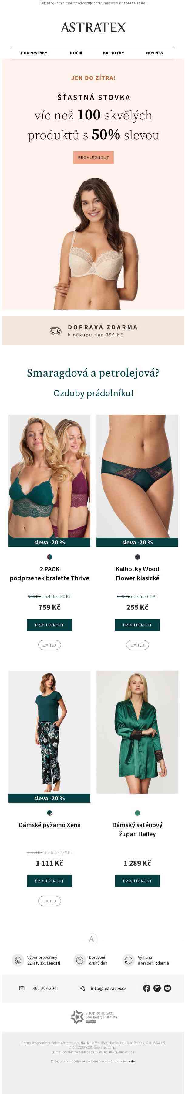 100 vybraných produktů s 50% slevou | Doprava zdarma