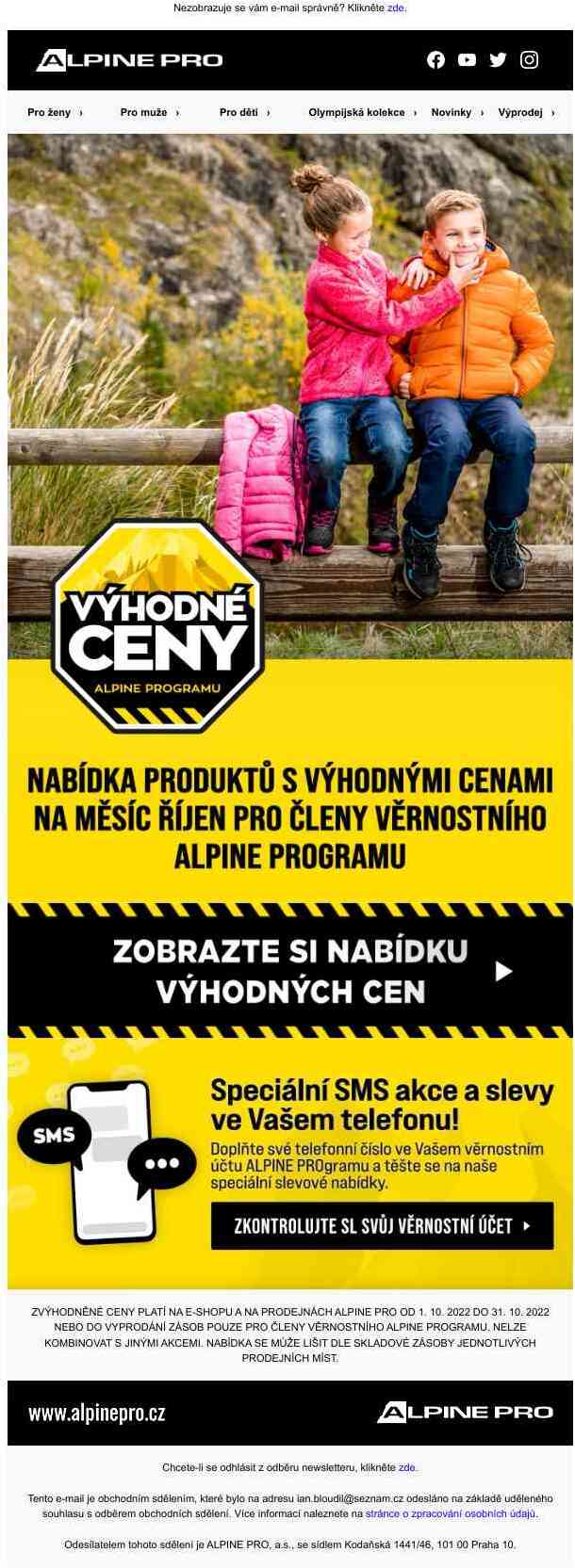 Čerpejte členské výhody ALPINE PROgramu