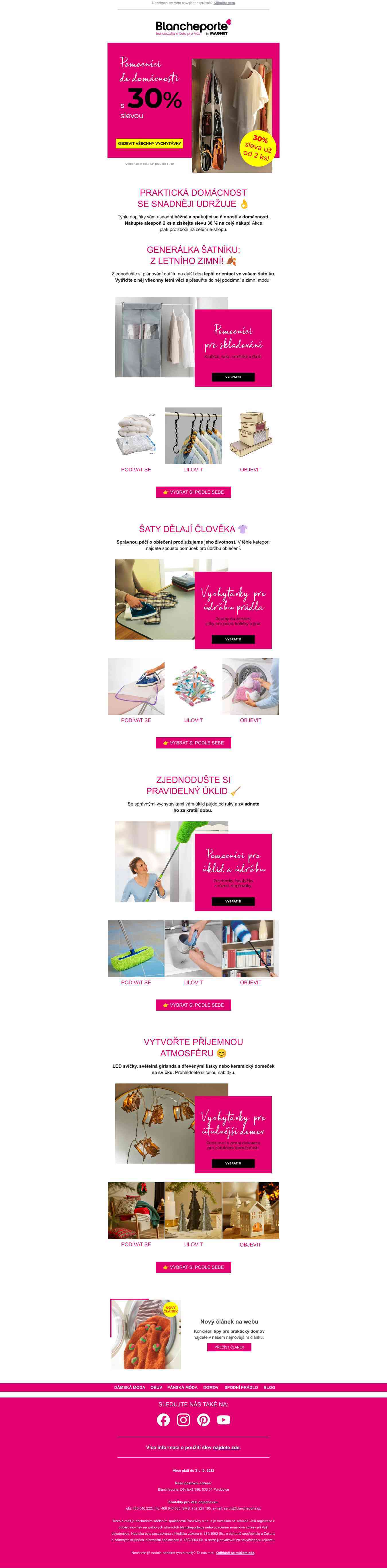 👚 30% sleva nejen na vychytávky pro údržbu oblečení a úklid domova 🧹