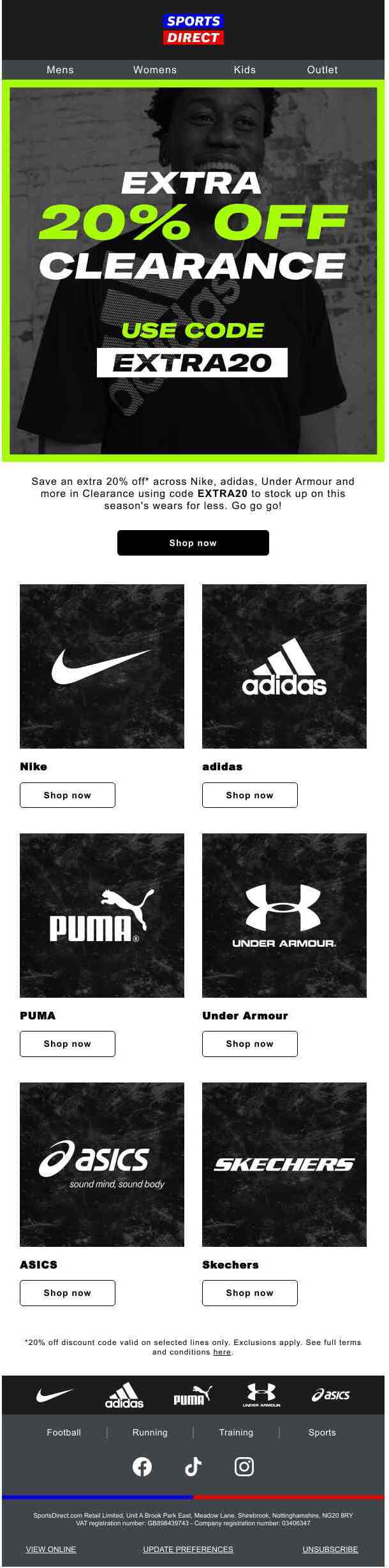 EXTRA 20% OFF Clearance: Nike, adidas & more!