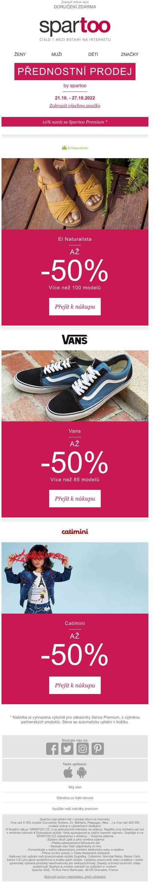 Je to bláznivé, slevy až -50% na Vans, El Naturalista a Catimini s doručením zdarma