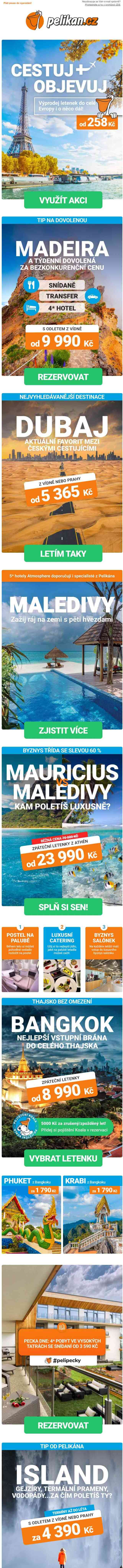 😱 Výprodej letenek od pouhých 💥 258 Kč 💥