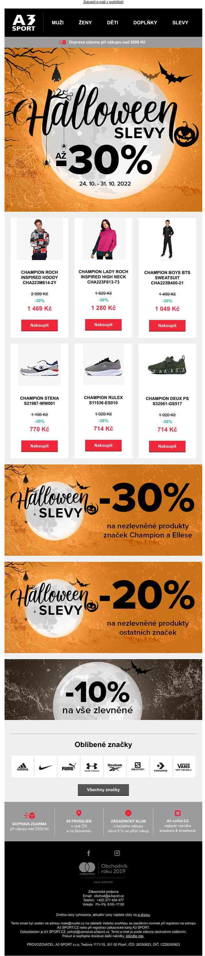 Halloweenské slevy až -30%!