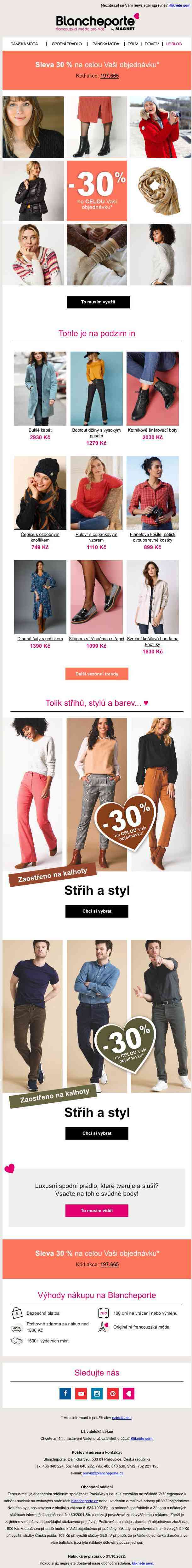 Vážený zákazníku, s -30 % zatím pokračujeme!