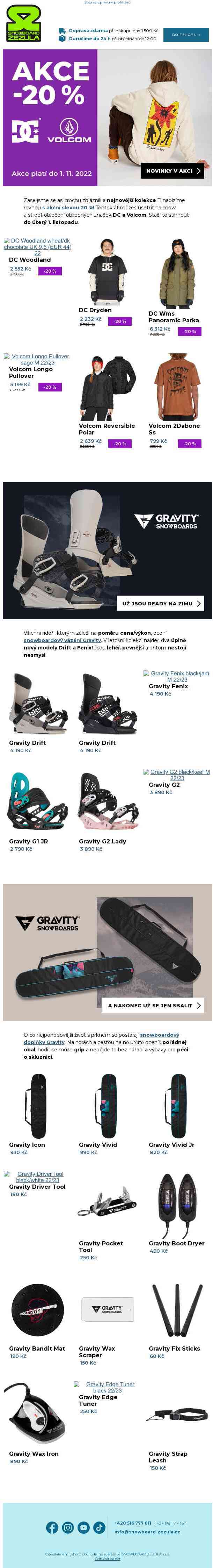 Novinky v akci: DC a Volcom -20 %
