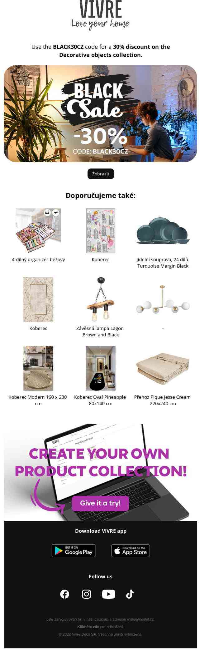Enjoy the Black Sale and the Decorative Objects collection with a -30%
 discount! Love Your Home ❤️