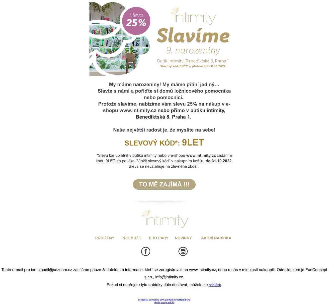 Jen do dnešní půlnoci - slavíme 9. narozeniny se slevou 25%