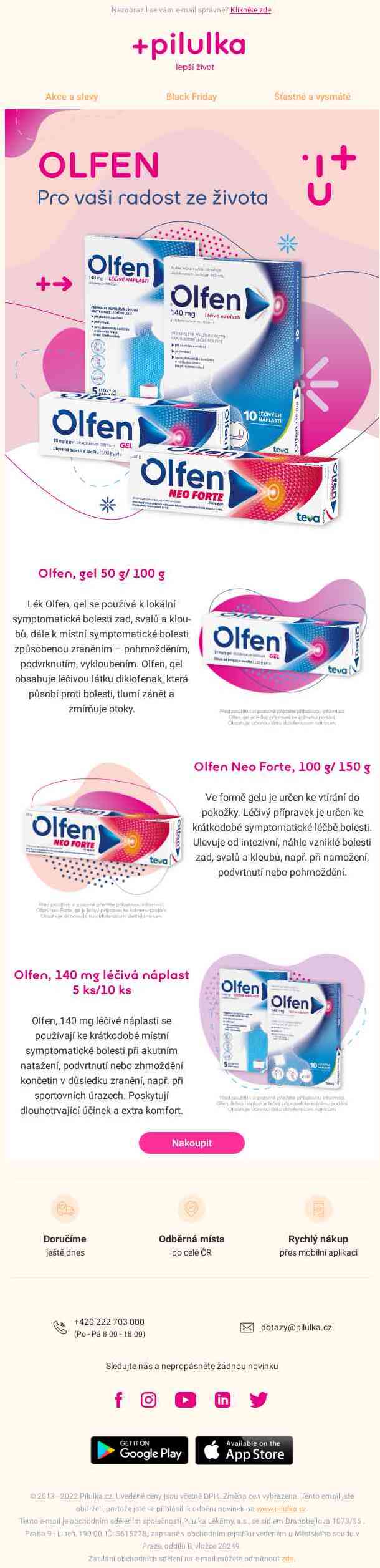 Olfen - úleva od bolesti zad, svalů a kloubů
