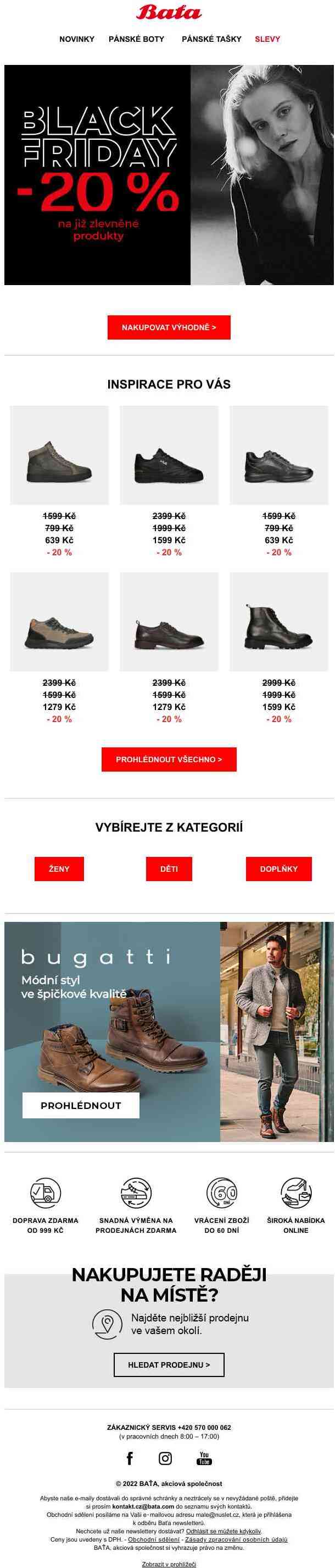 - 20 % na již zlevněné zboží >