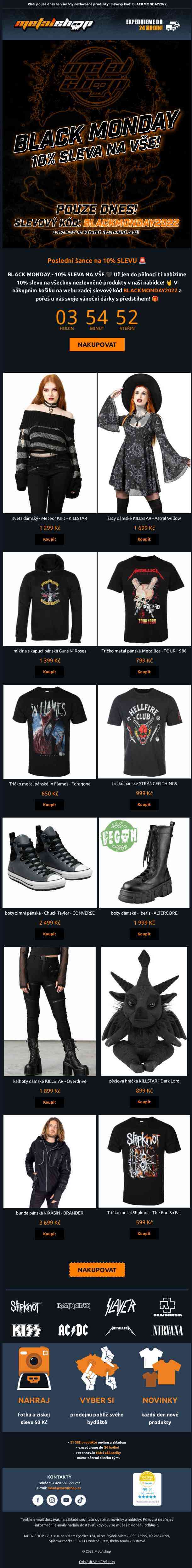10% SLEVA NA VŠE už jen do půlnoci! ⚠️