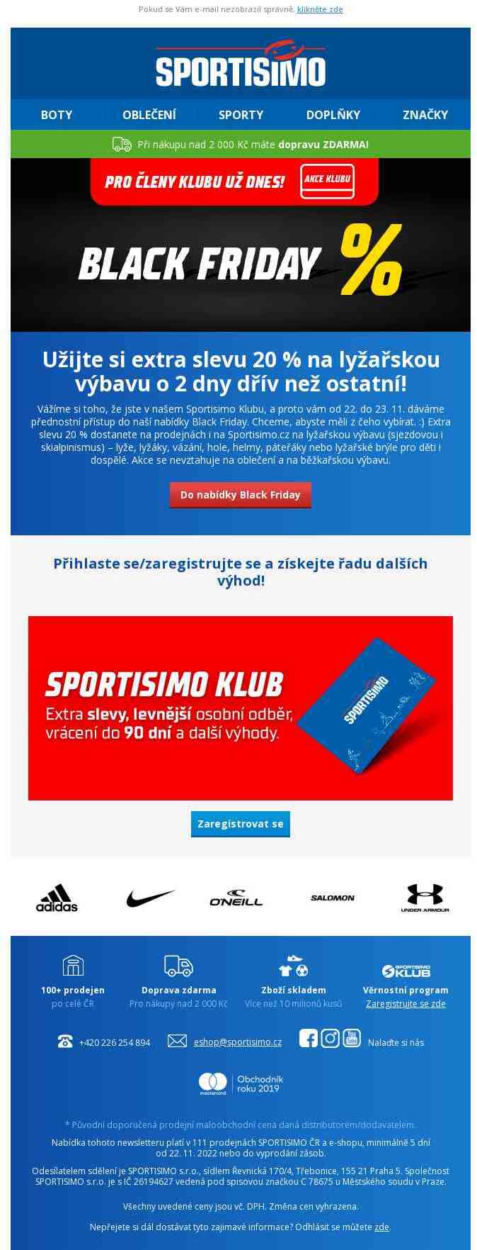 ⚫ Black Friday už dnes! Jen pro Sportisimo Klub