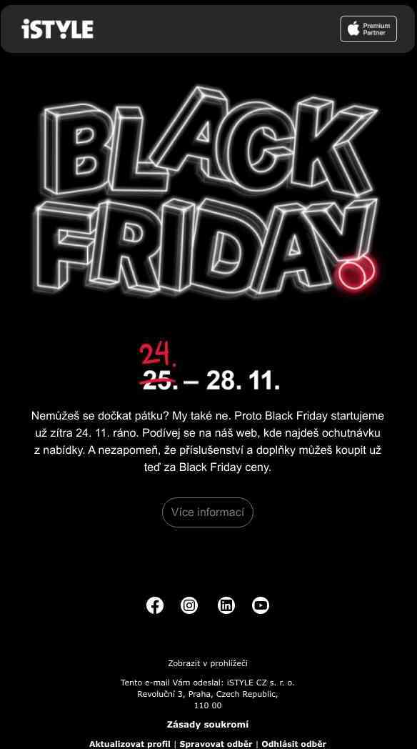 Pozor změna: Black Friday už zítra