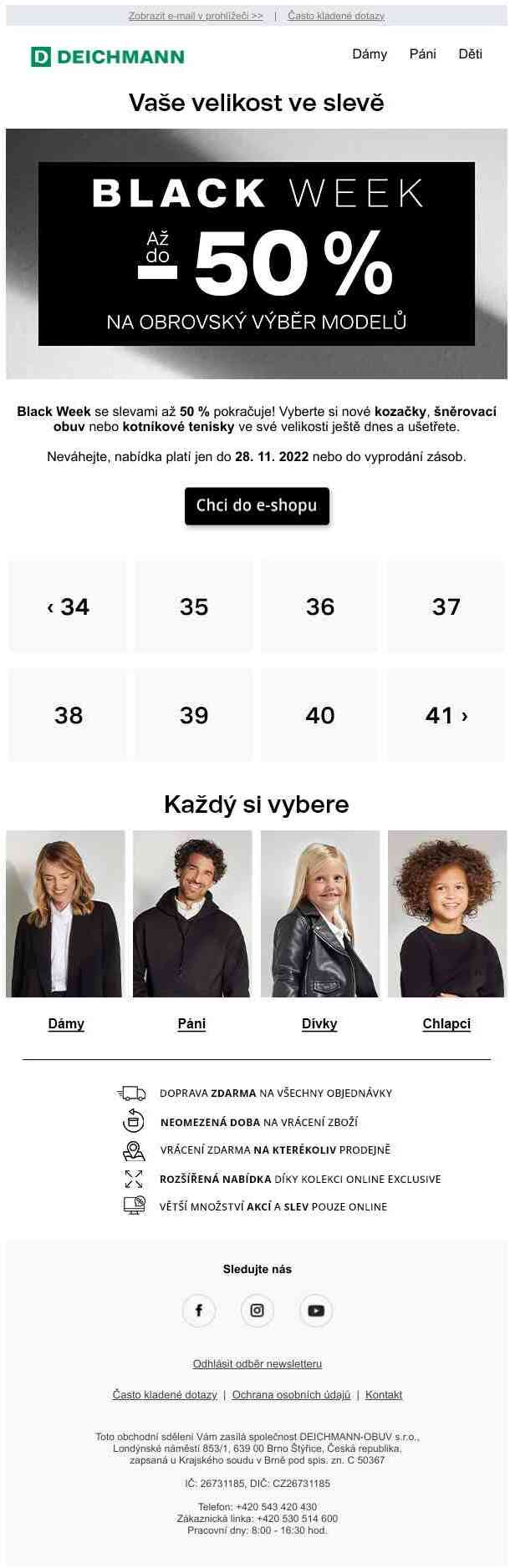 BLACK WEEK: sleva až 50 % na spoustu modelů!