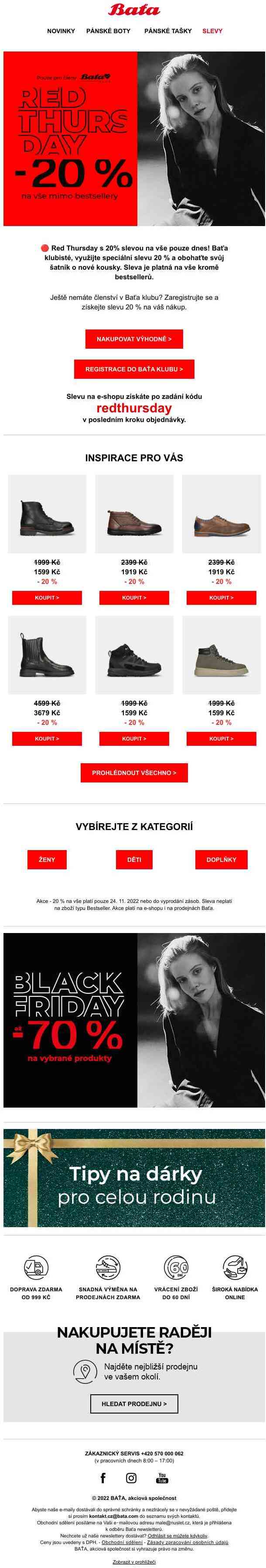 🔴 Red Thursday s 20% slevou na vše pouze dnes >