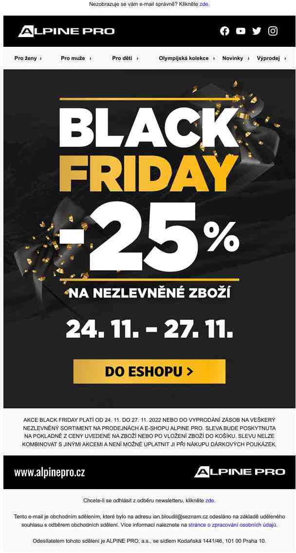 ⚫ BLACK FRIDAY ⚫ Dny VELKÝCH SLEV jsou tady!