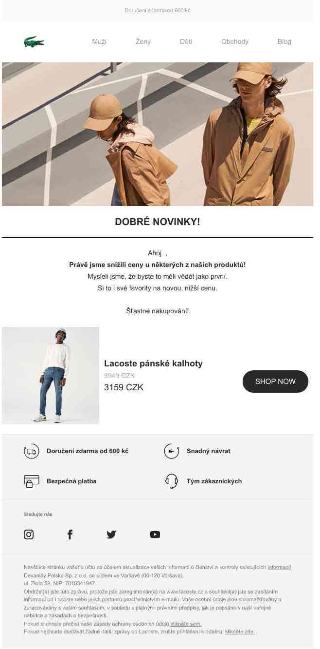DOBRÉ NOVINKY! Cena klesne na krátký čas