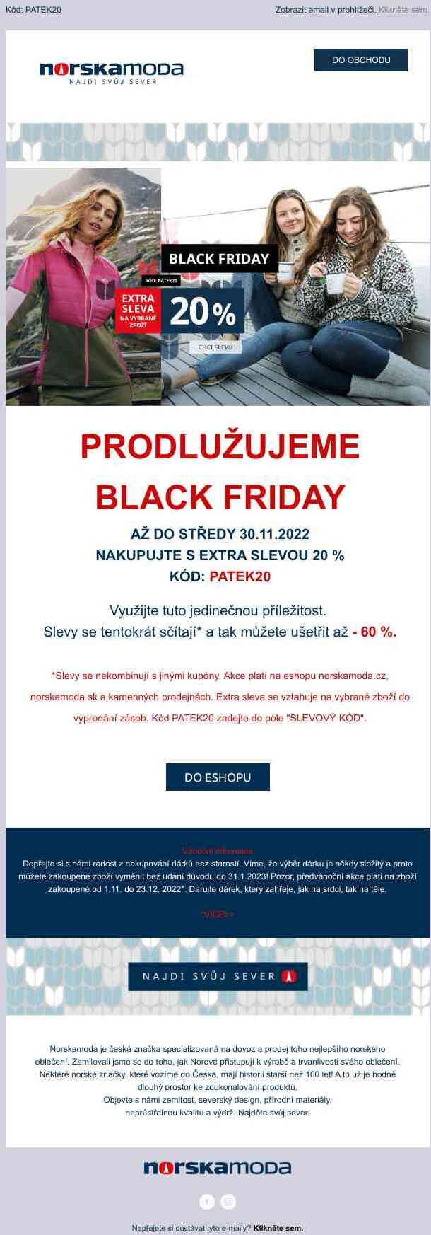 Prodlužujeme Black Friday až do středy.