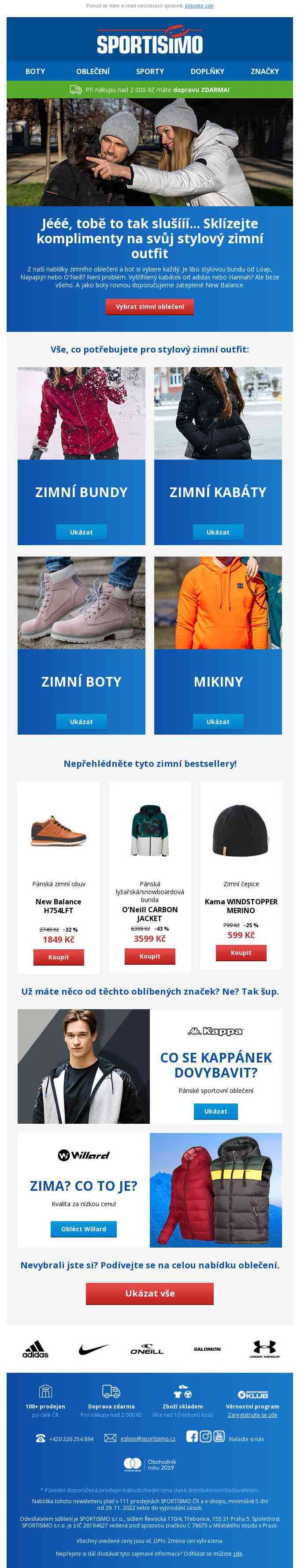 🔵 Hoďte se do zimního stylu – bundy, kabáty, boty a doplňky