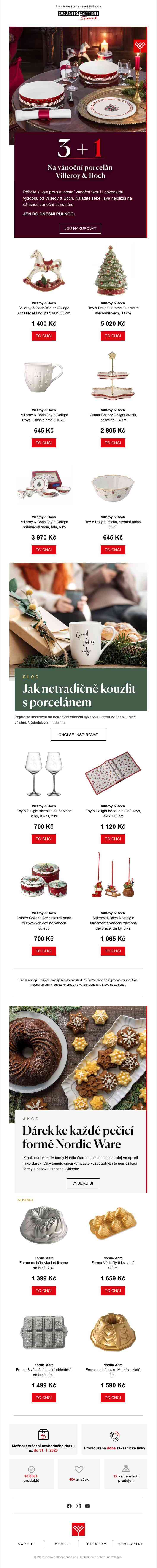 Dnes končí 3 + 1 na vánoční porcelán Villeroy & Boch!