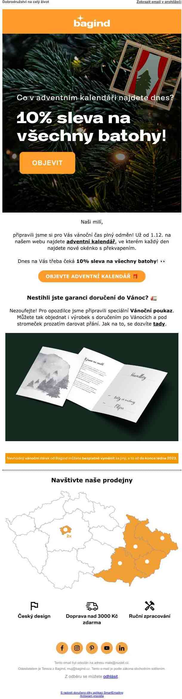 Jen dnes 10% sleva na batohy! 🔥
