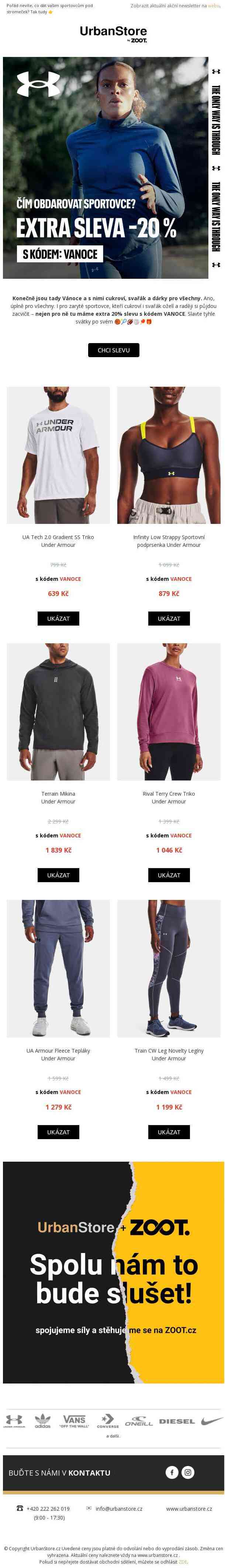 🎁 Under Armour 🏋🏽 Extra 20% sleva 🎁