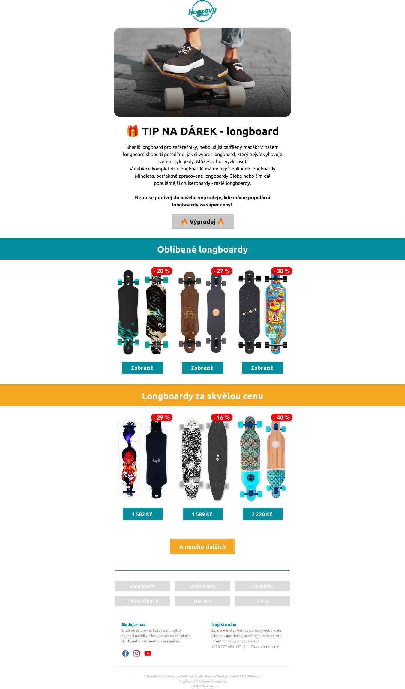 🎁 Slevy na longboardy - TIP na dárek