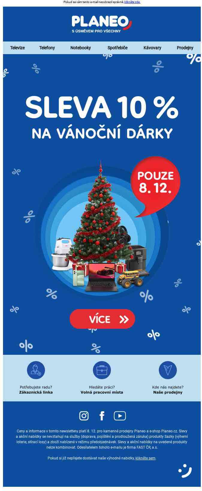 Srážíme ceny o 10 %. Pouze dnes 8.12.