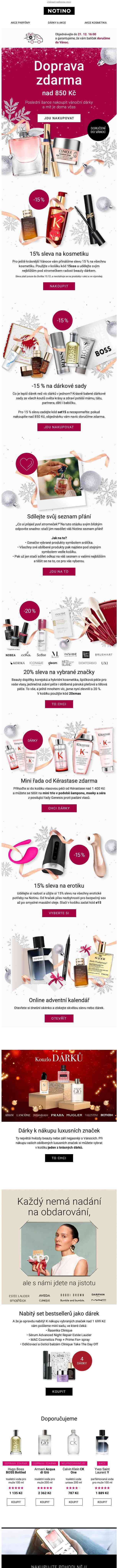 🎅 Doprava zdarma k nákupům a -15 % na kosmetiku.