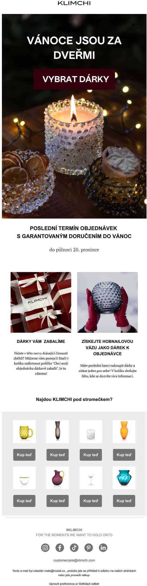 Poslední termín objednávek  🎄